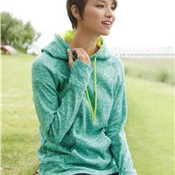 Ladies' Cosmic Poly Contrast Hooded Pullover Sweatshirt